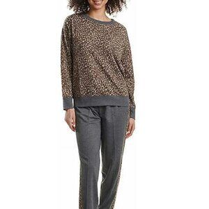 Splendid Crewneck Leopard Print Lounge Sweatshirt Size M